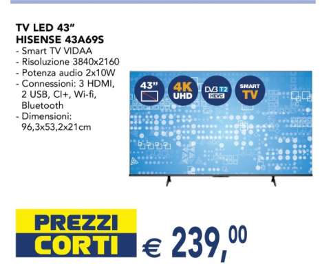 TV LED 43" HISENSE 43A69S