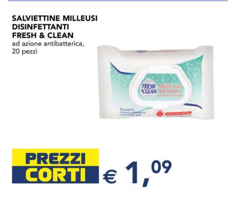 SALVIETTINE MILLEUSI DISINFETTANTI FRESH&CLEAN