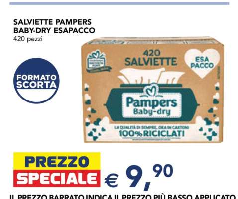 SALVIETTE PAMPERS BABY-DRY ESAPACCO