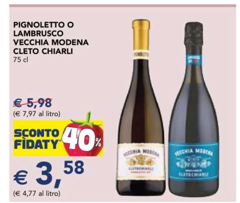 Pignoletto o Lambrusco Vecchia Modena Cleto Chiarli