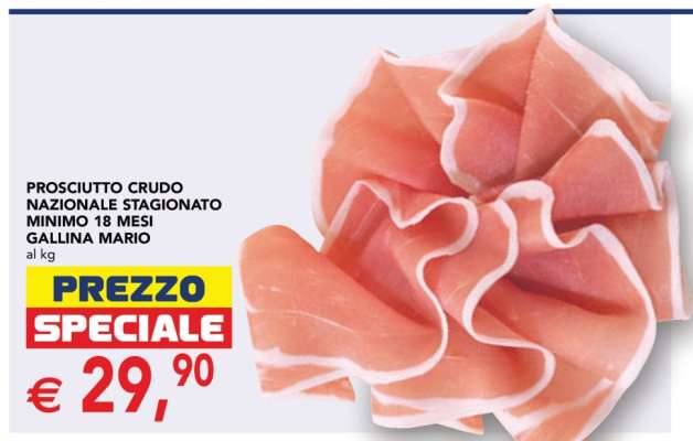 PROSCIUTTO CRUDO NAZIONALE STAGIONATO MINIMO 18 MESI GALLINA MARIO
