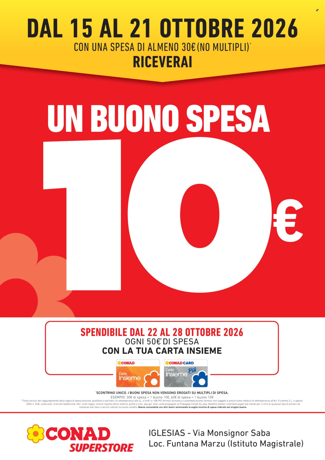 Leták Conad Superstore - 15.10.2026 - 21.10.2026. Strana 1