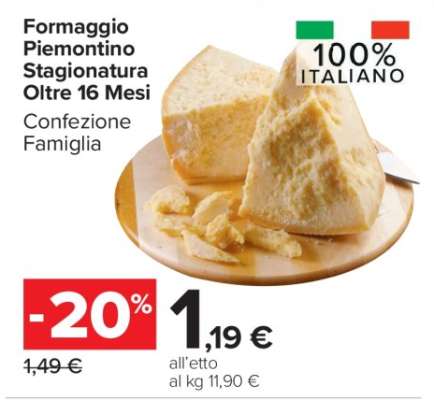 Formaggio Piemontino Stagionatura Oltre 16 Mesi