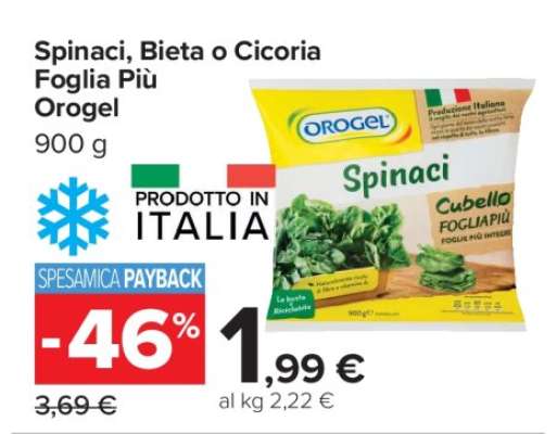 Spinaci, Bieta o Cicoria Foglia Più Orogel