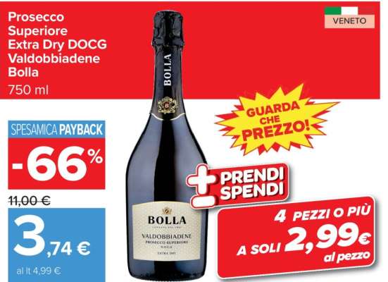 Prosecco Superiore Extra Dry DOCG Valdobbiadene Bolla