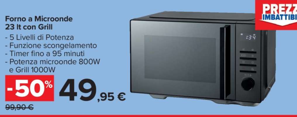 Forno a Microonde 23 lt con Grill