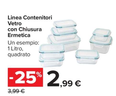 Linea Contenitori Vetro con Chiusura Ermetica