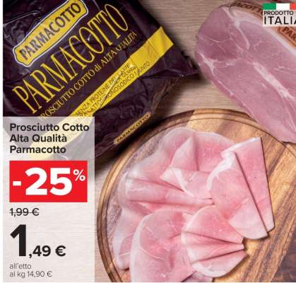 Prosciutto cotto alta qualità PARMACOTTO