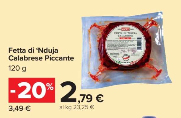 Fetta di ‘Nduja Calabrese Piccante