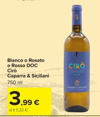 Bianco o Rosato o Rosso DOC Cirò Caparra & Siciliani