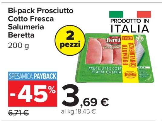 Bi-pack Prosciutto Cotto Fresca Salumeria Beretta