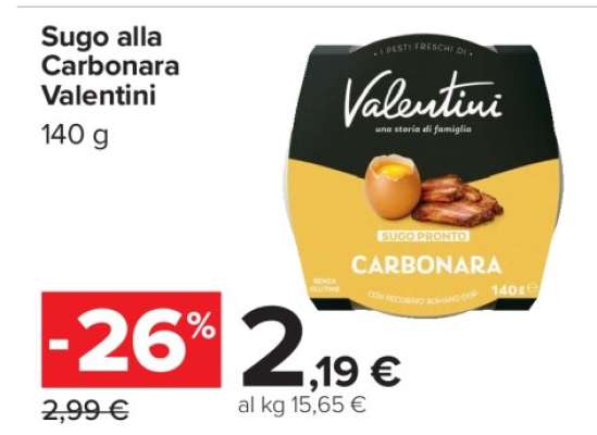Sugo alla Carbonara Valentini