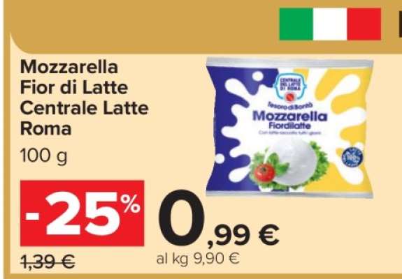 Mozzarella Fior di Latte Centrale Latte Roma