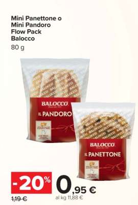 Mini Panettone o Mini Pandoro Flow Pack Balocco