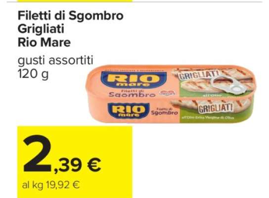 FILETTI DI SGOMBRO GRIGLIATI RIO MARE