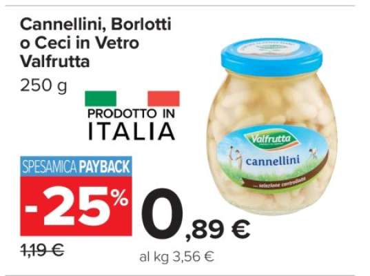 Cannellini, Borlotti o Ceci in Vetro Valfrutta