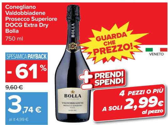 Conegliano Valdobbiadene Prosecco Superiore DOCG Extra Dry Bolla