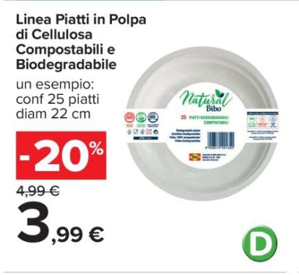 Linea Piatti in Polpa di Cellulosa Compostabili e Biodegradabile