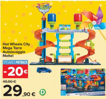 Hot Wheels City Mega Torre Autolavaggio Mattel