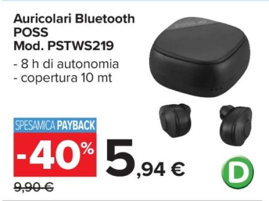 Auricolari Bluetooth POSS Mod. PSTWS219