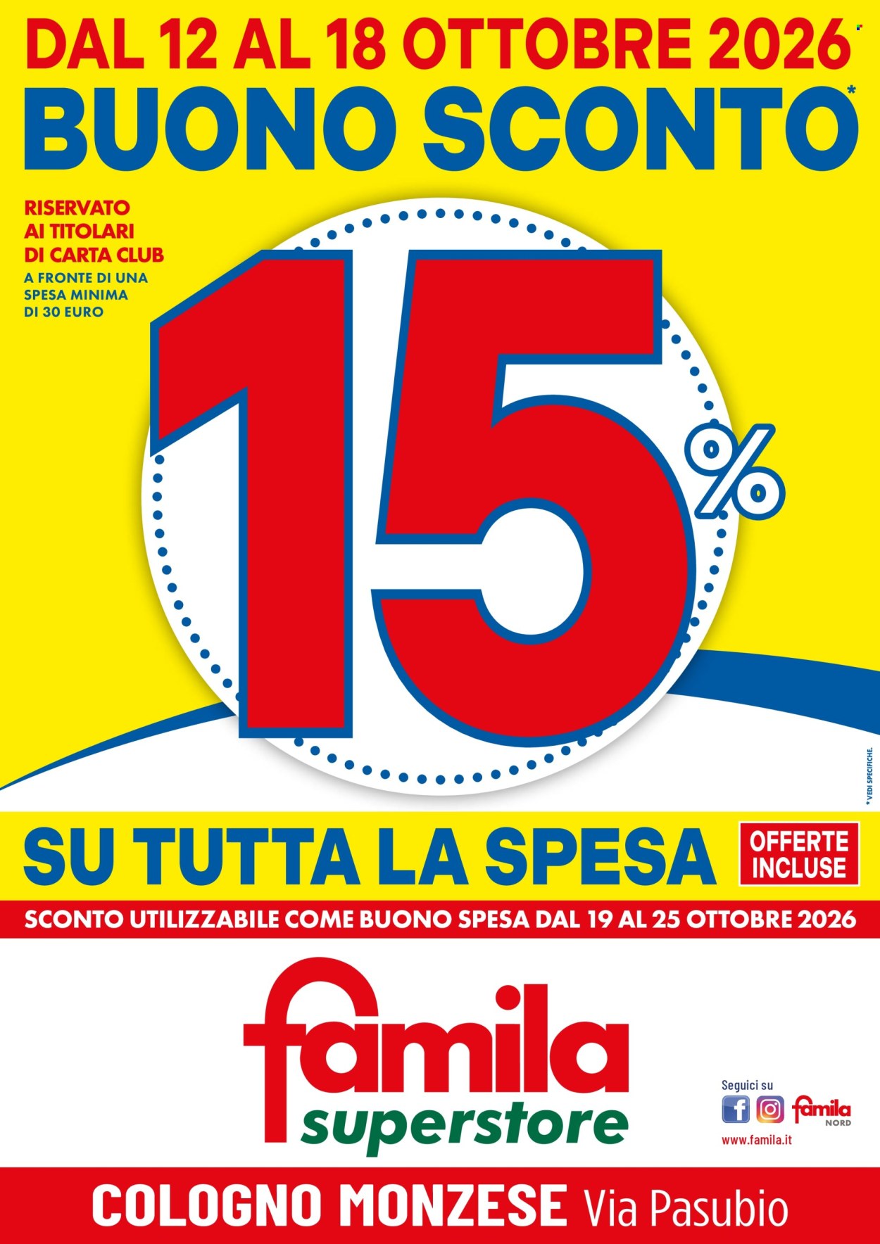 Volantino Famila - 12/10/2026 - 18/10/2026. Pagina 1