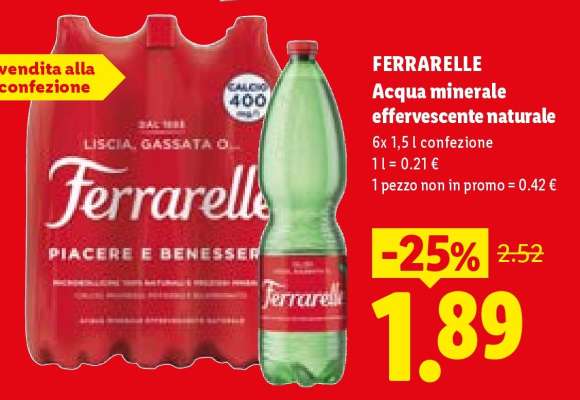 Ferrarelle Acqua minerale effervescente naturale