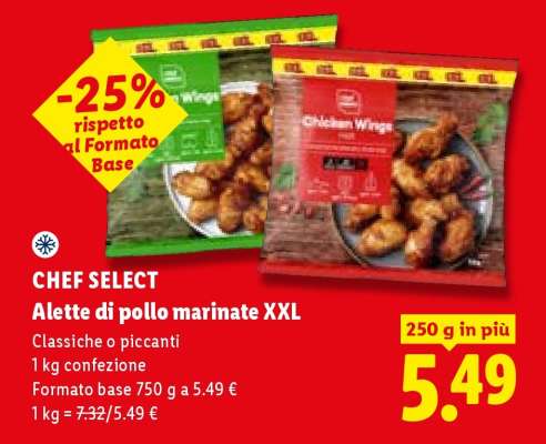 Chef Select Alette di pollo marinate XXL