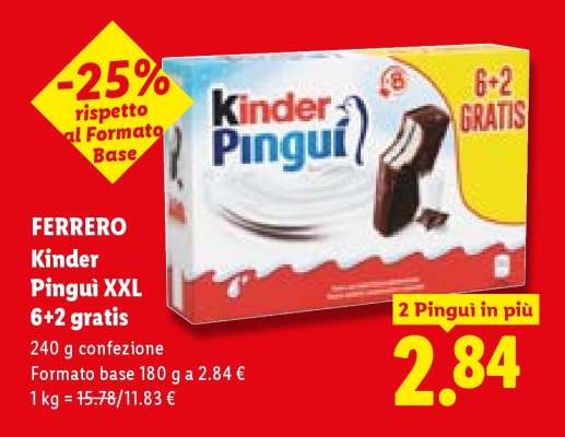 FERRERO Kinder Pingui XXL 6+2 gratis