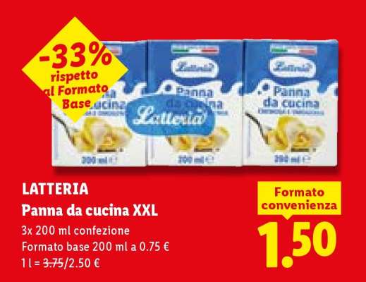 Latteria Panna da cucina XXL