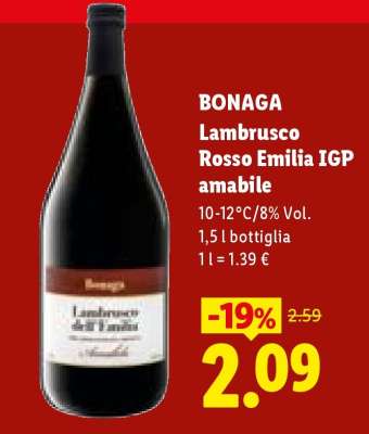 Bonaga Lambrusco Rosso Emilia IGP amabile