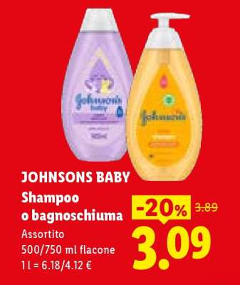 JOHNSONS BABY Shampoo o bagnoschiuma