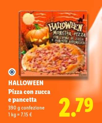 Halloween Pizza con zucca e pancetta