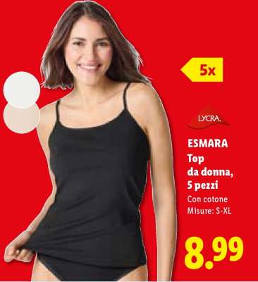 esmara Top da donna, 5 pezzi