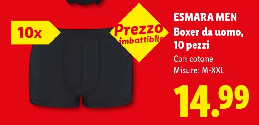 ESMARA MEN Boxer da uomo, 10 pezzi