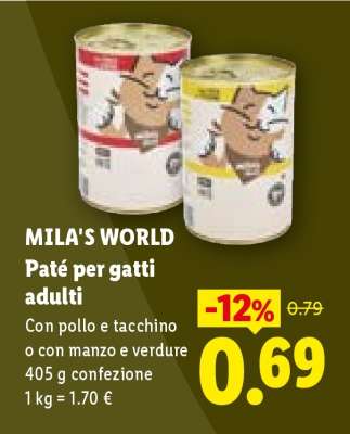 MILA'S WORLD Paté per gatti adulti