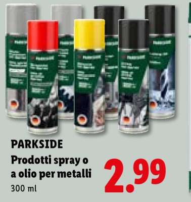 PARKSIDE Prodotti spray o a olio per metalli