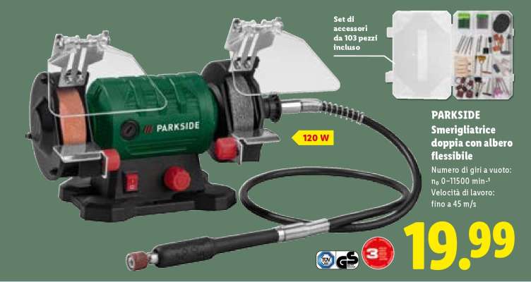 PARKSIDE Smerigliatrice doppia con albero flessibile