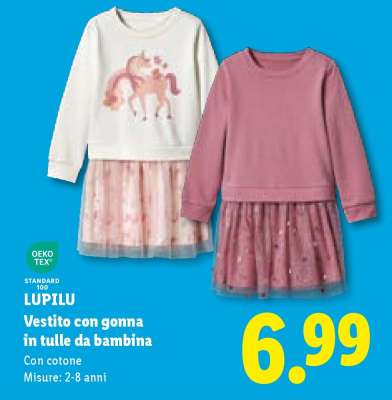 LUPILU Vestito con gonna in tulle da bambina