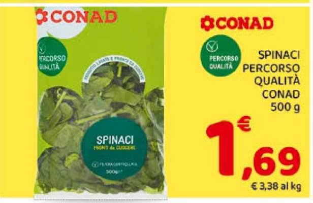 SPINACI PERCORSO QUALITÀ CONAD 500 g