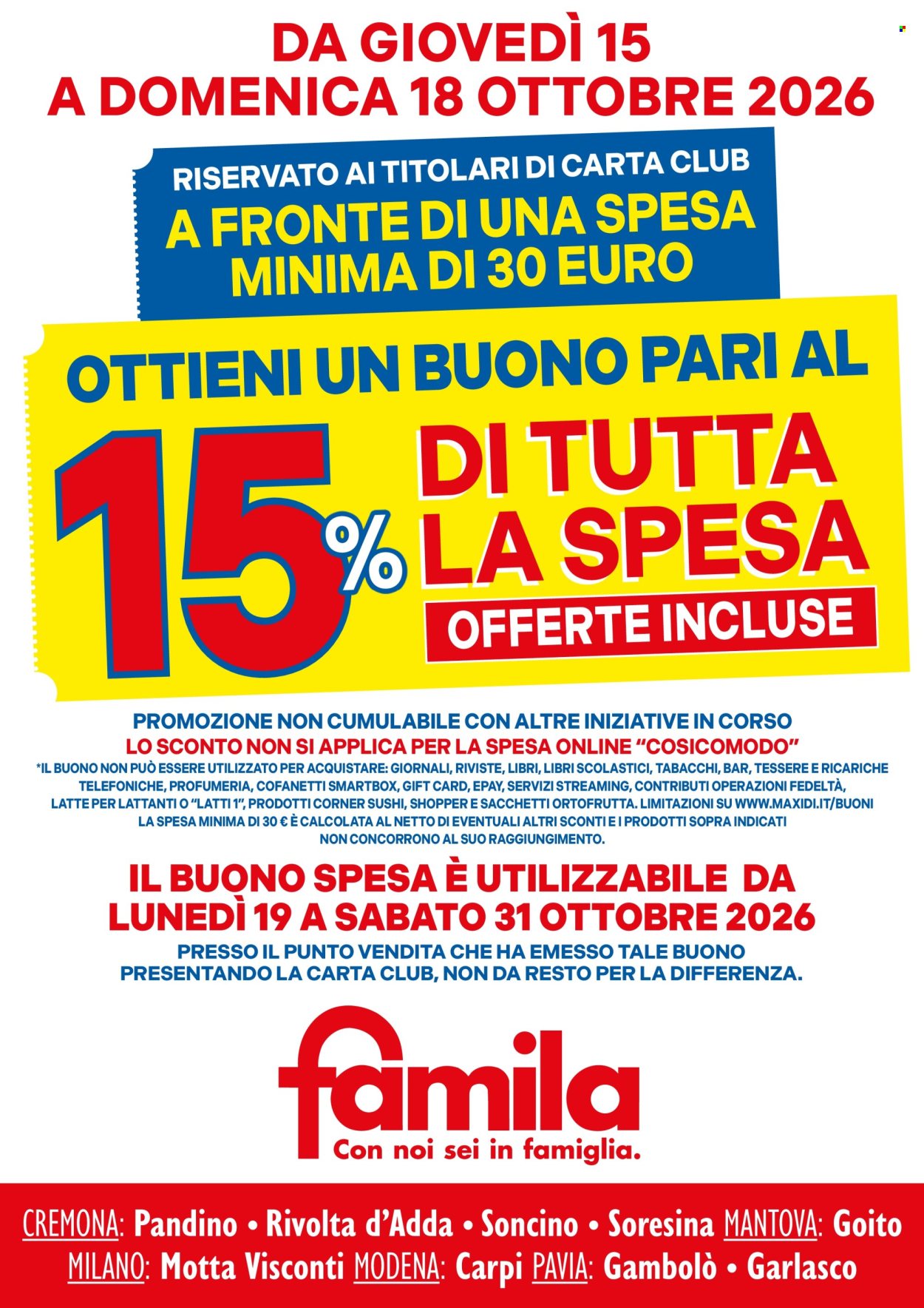 Volantino Famila - 15/10/2026 - 18/10/2026. Pagina 2