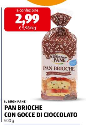 PAN BRIOCHE CON GOCCE DI CIOCCOLATO