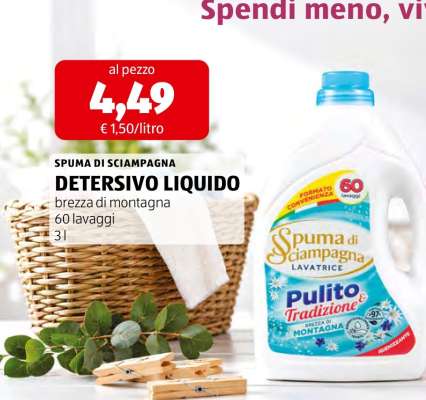 SPUMA DI SCIAMPAGNA DETERSIVO LIQUIDO