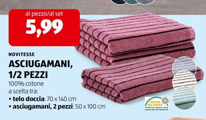 NOVITESSE ASCIUGAMANI, 1/2 PEZZI