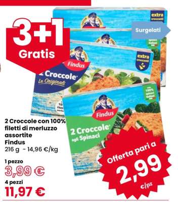 2 Croccole con 100% filetti di merluzzo assortite