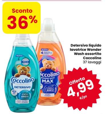 Detersivo liquido lavatrice Wonder Wash assortito Coccolino