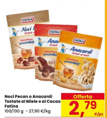 Noci Pecan o Anacardi Tostate al Miele o al Cacao Fatina