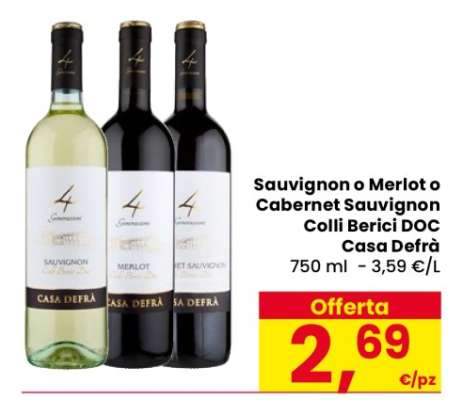 Sauvignon o Merlot o Cabernet Sauvignon Colli Berici DOC Casa Defrà
