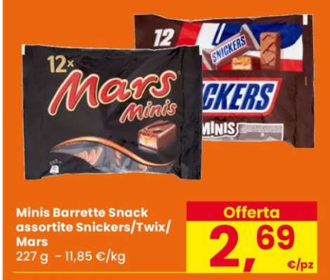 Minis Barrette Snack assortite Snickers/Twix/Mars
