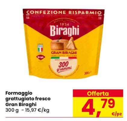 Formaggio Grattugiato Fresco Gran Biraghi