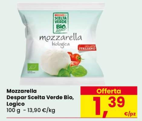 Mozzarella Despar Scelta Verde Bio, Logico